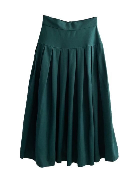Simon Chang Dresses & Skirts - 💚 Vintage 100% Wool Drop Waist Midi Skirt in Emerald Green 💚